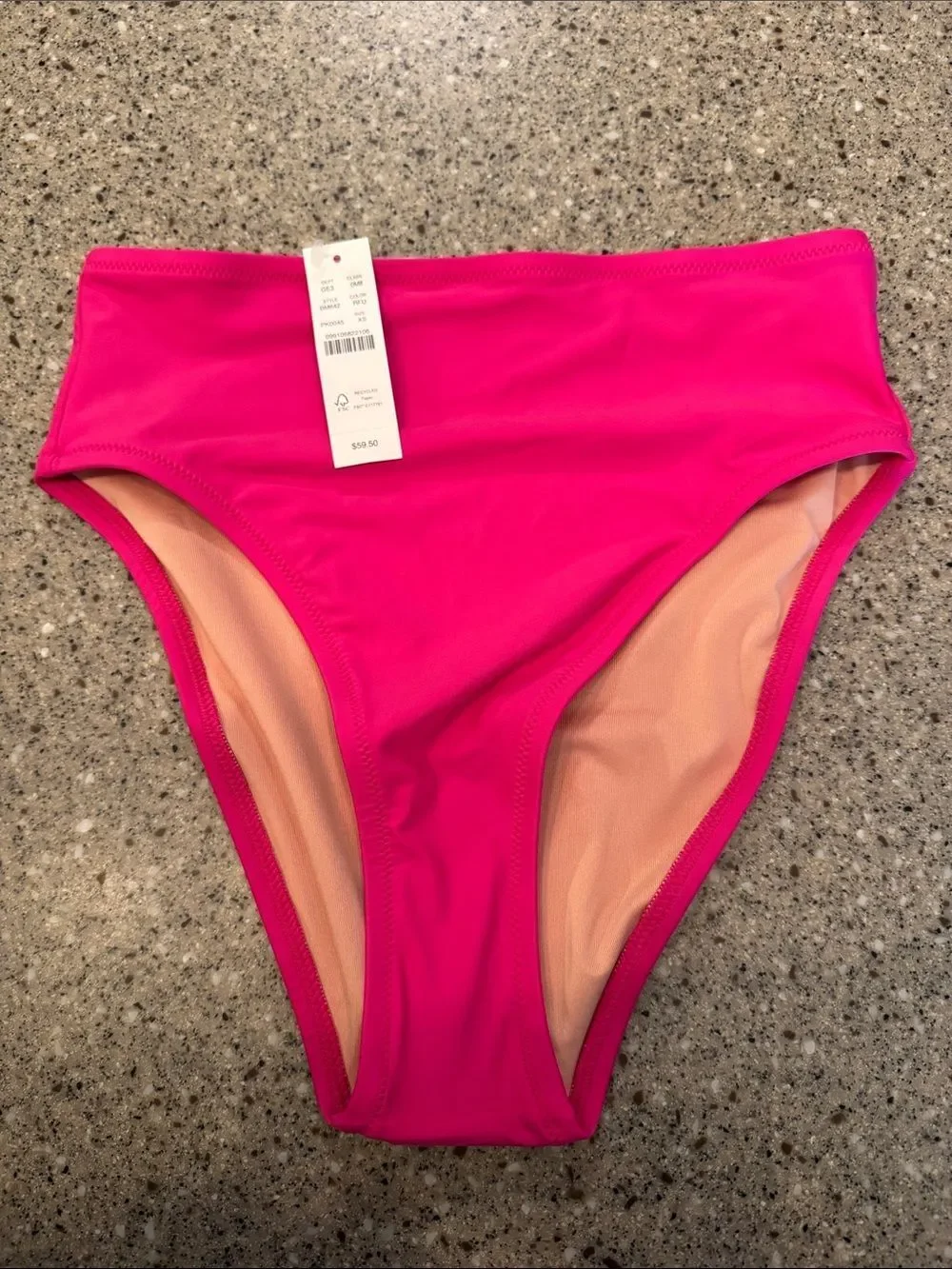 J. CREW Hallie High Waist Bikini Radiant Fuchsia *NEW*